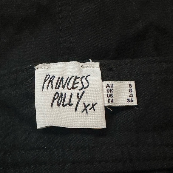 Princess Polly preppy casual Black Mini Skirt size 4 - Picture 3 of 4